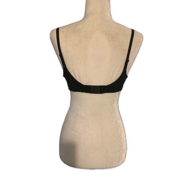 No Boundaries Solid Black Lace Padded Push Up Bra 34B - Picture 2 of 4